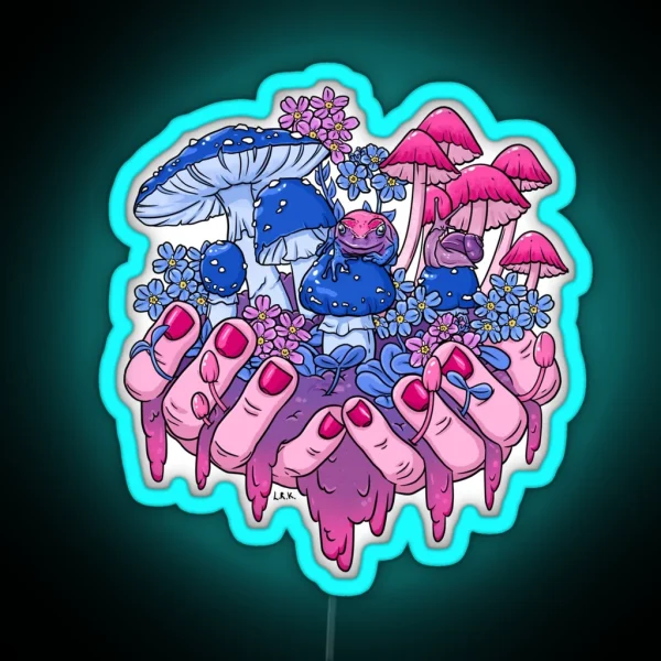Bisexual Tiny Frog Fungi Handful RGB Neon Sign