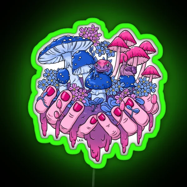 Bisexual Tiny Frog Fungi Handful RGB Neon Sign