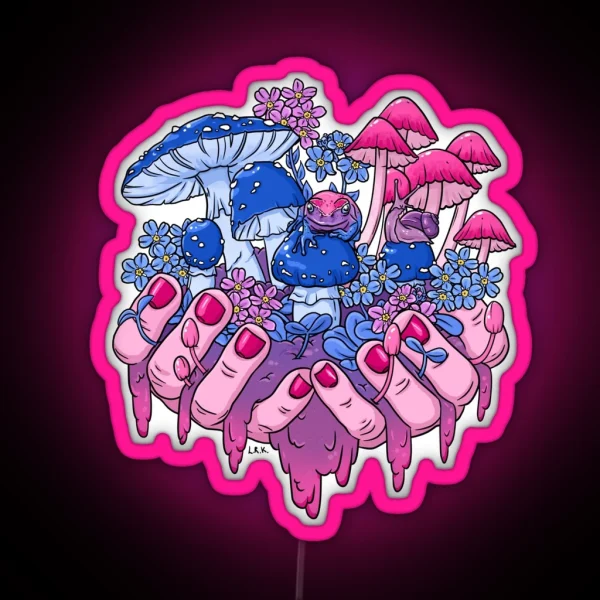 Bisexual Tiny Frog Fungi Handful RGB Neon Sign