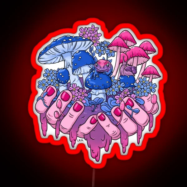 Bisexual Tiny Frog Fungi Handful RGB Neon Sign