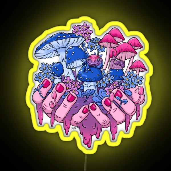 Bisexual Tiny Frog Fungi Handful RGB Neon Sign