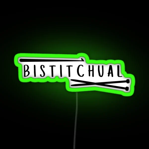 Bistitchual Knitting Crochet RGB Neon Sign