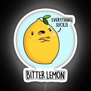 Bitter Lemon Funny Fruit Puns RGB Neon Sign