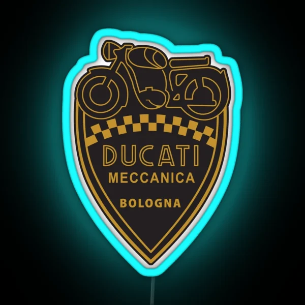 Black And Gold Ducati Meccanica RGB Neon Sign