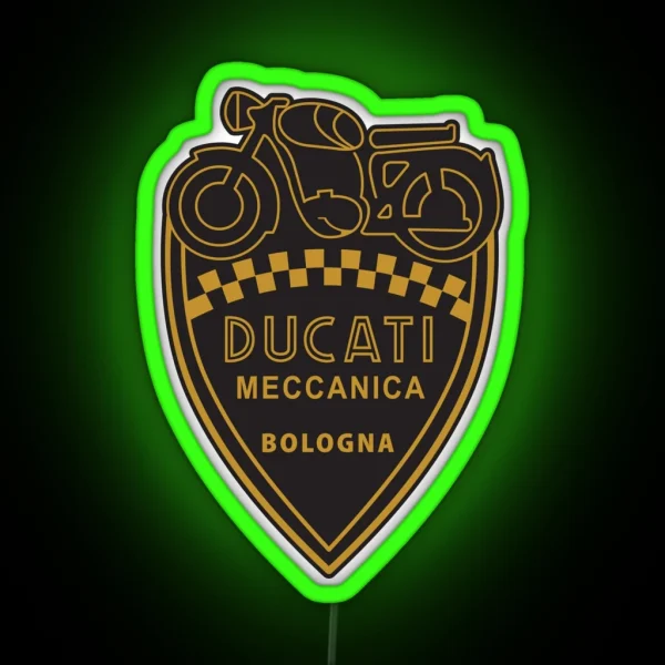 Black And Gold Ducati Meccanica RGB Neon Sign