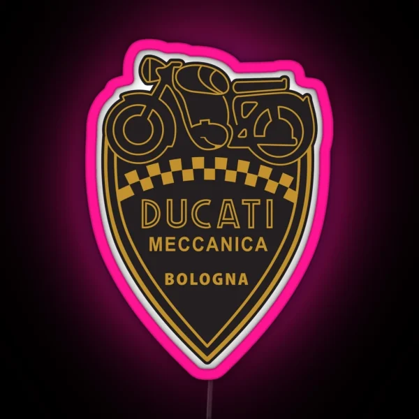 Black And Gold Ducati Meccanica RGB Neon Sign