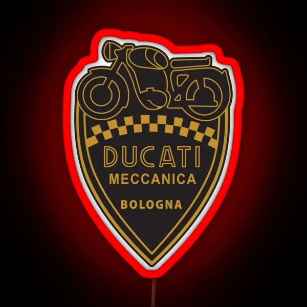 Black And Gold Ducati Meccanica RGB Neon Sign