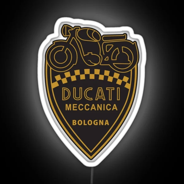 Black And Gold Ducati Meccanica RGB Neon Sign