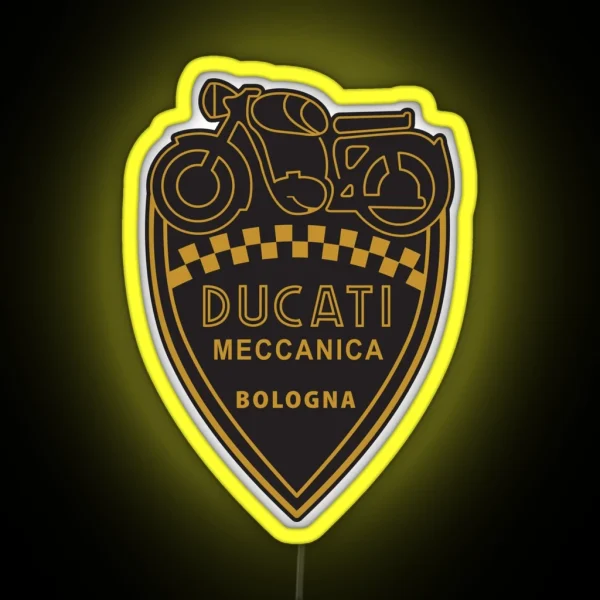 Black And Gold Ducati Meccanica RGB Neon Sign