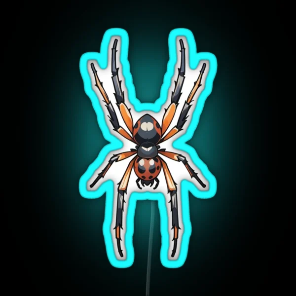 Black And Orange Spider RGB Neon Sign