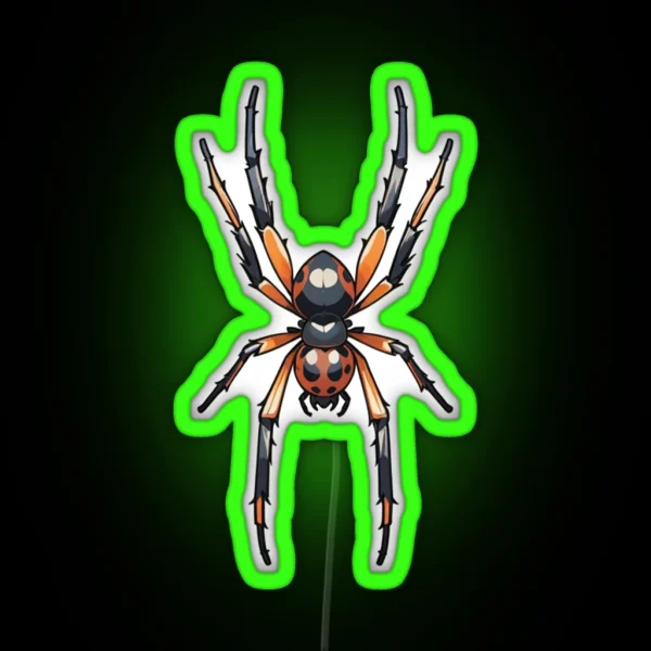Black And Orange Spider RGB Neon Sign