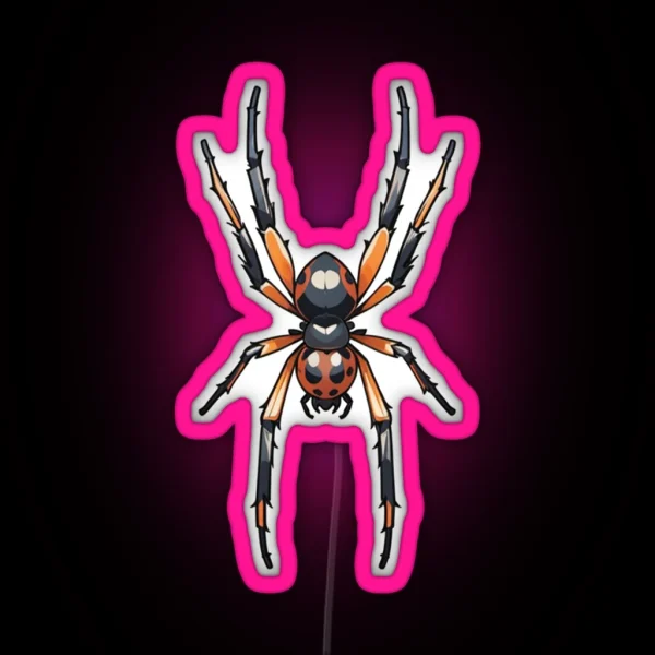 Black And Orange Spider RGB Neon Sign
