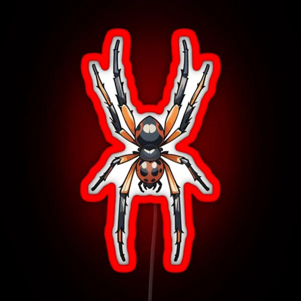 Black And Orange Spider RGB Neon Sign