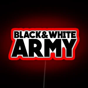 Black And White Army Newcastle Supporters RGB Neon Sign