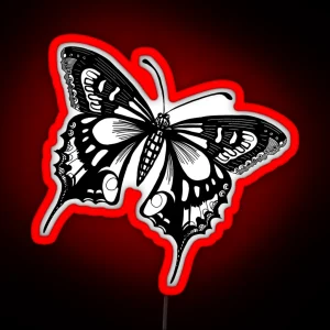 Black And White Butterfly RGB Neon Sign