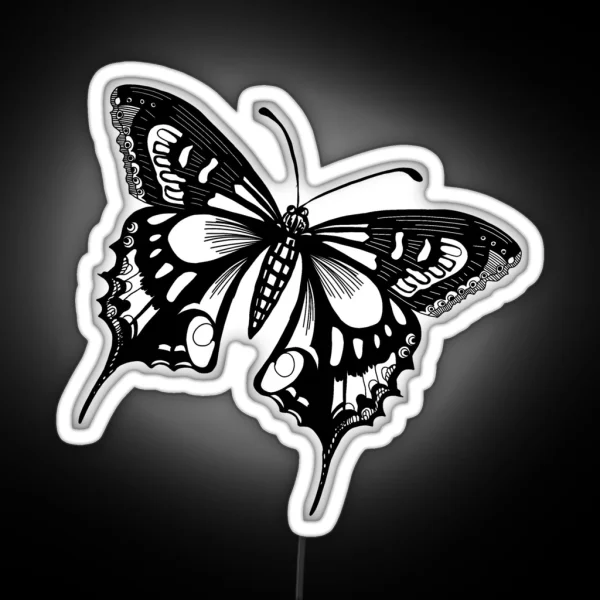 Black And White Butterfly RGB Neon Sign