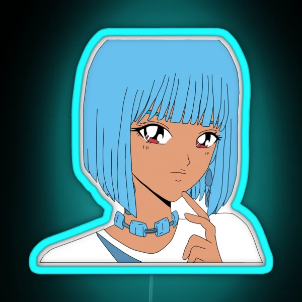 Black Anime Girl RGB Neon Sign