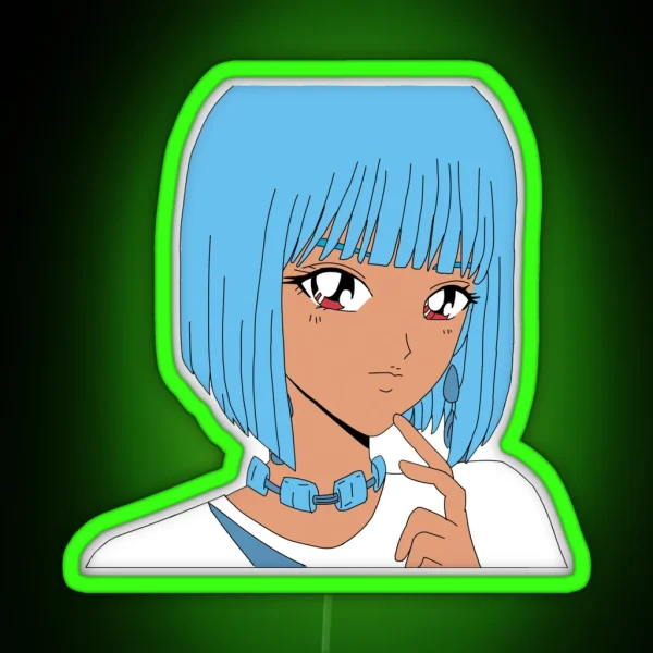 Black Anime Girl RGB Neon Sign