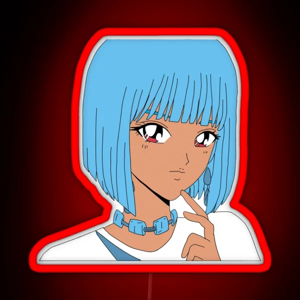 Black Anime Girl RGB Neon Sign