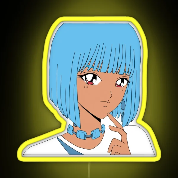 Black Anime Girl RGB Neon Sign