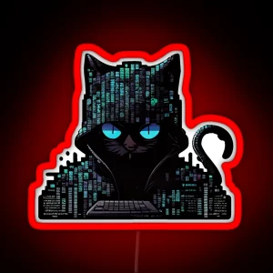 Black Cat Hacker RGB Neon Sign