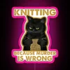 Black Cat Knitting Because Murder Is Wrong RGB Neon Sign - Image 6