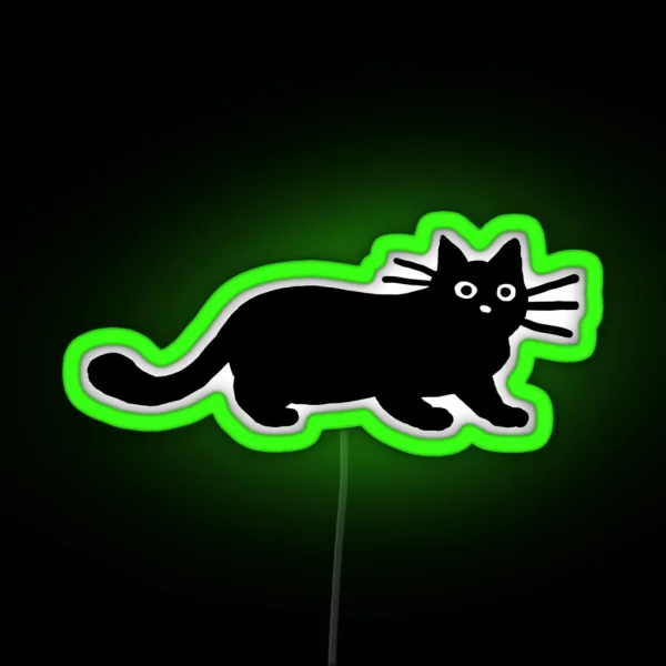 Black Cat S RGB Neon Sign