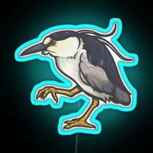 Black Crowned Night Heron RGB Neon Sign