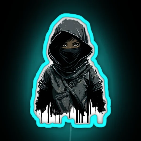 Black Girl RGB Neon Sign