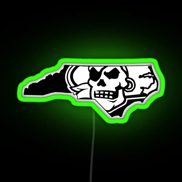 Black Greenville Pirate RGB Neon Sign