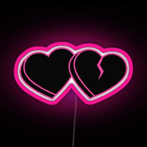 Black Hearts Club Conversation Hearts RGB Neon Sign