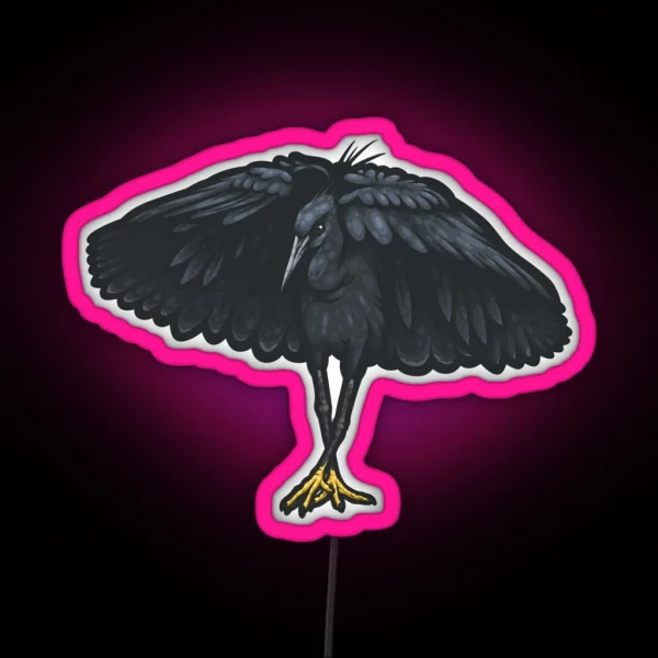 Black Heron RGB Neon Sign