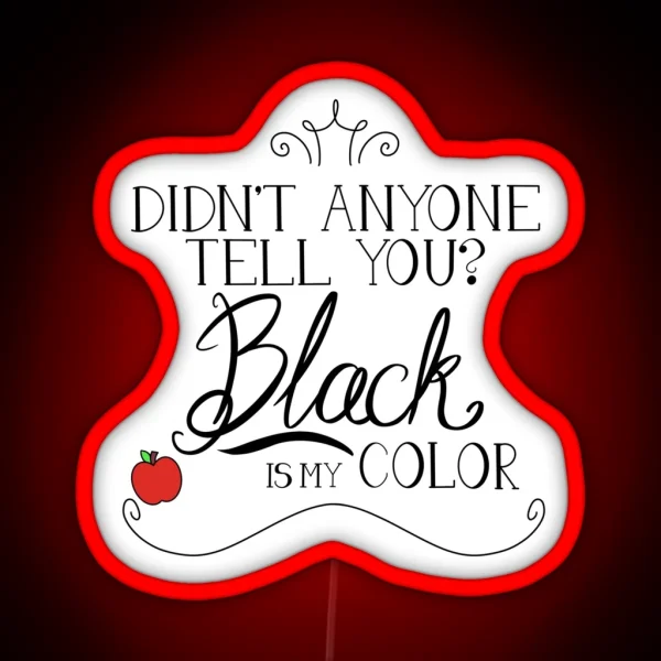 Black Is My Color Black Font American Spelling RGB Neon Sign