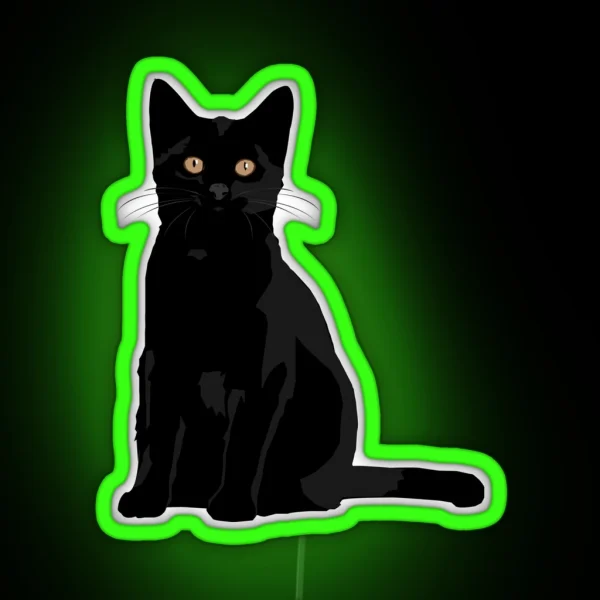 Black Kitty RGB Neon Sign