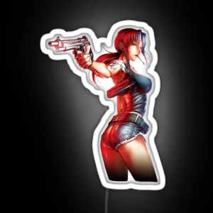 Black Lagoon Revy With A Gun RGB Neon Sign