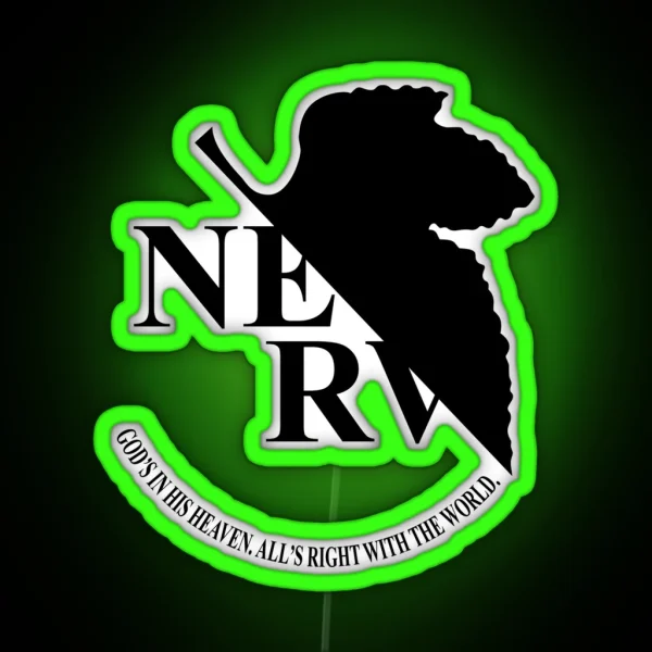 Black NERV Logo From Evangelion Clean RGB Neon Sign