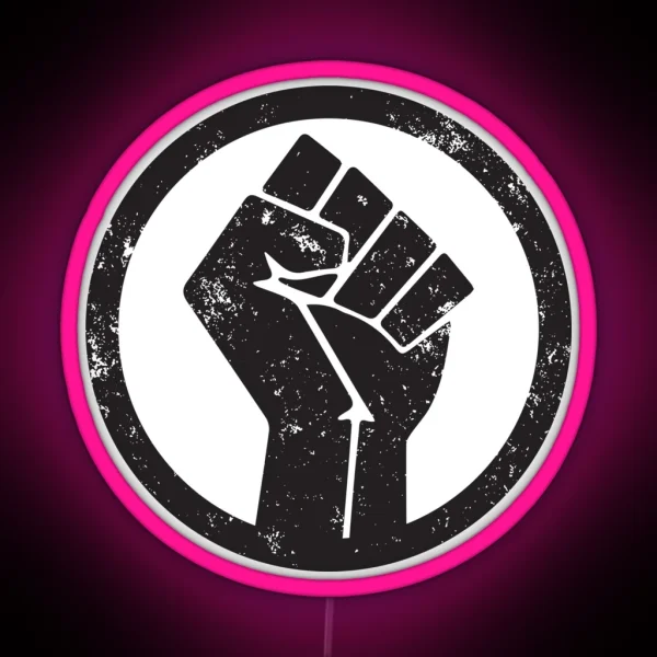 BLACK POWER RAISED FIST RGB Neon Sign