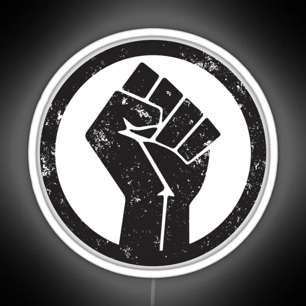 BLACK POWER RAISED FIST RGB Neon Sign