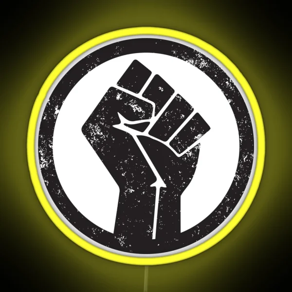 BLACK POWER RAISED FIST RGB Neon Sign