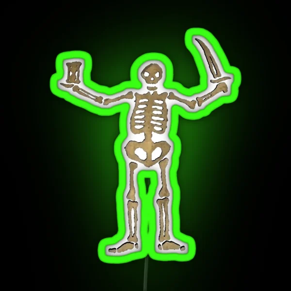 Black Sails Pirate Flag Skeleton Worn Look RGB Neon Sign
