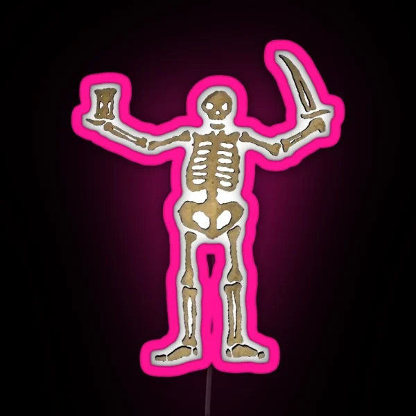 Black Sails Pirate Flag Skeleton Worn Look RGB Neon Sign