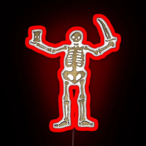 Black Sails Pirate Flag Skeleton Worn Look RGB Neon Sign
