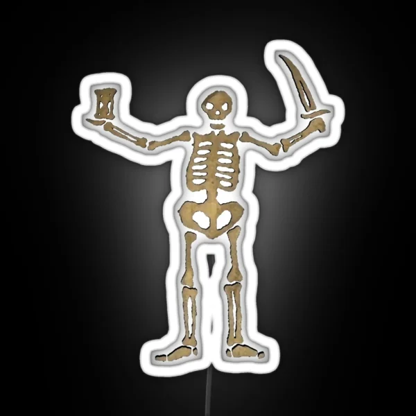 Black Sails Pirate Flag Skeleton Worn Look RGB Neon Sign