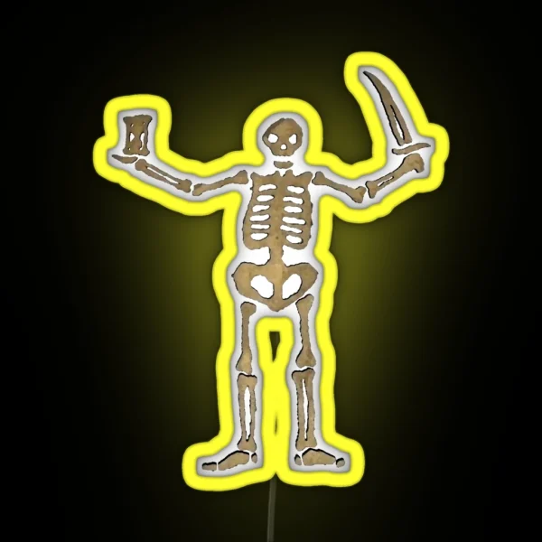 Black Sails Pirate Flag Skeleton Worn Look RGB Neon Sign