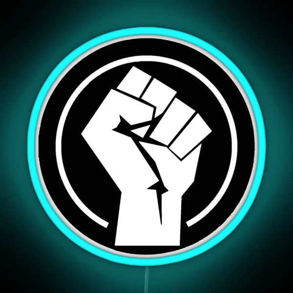 Black Socialist Fist RGB Neon Sign
