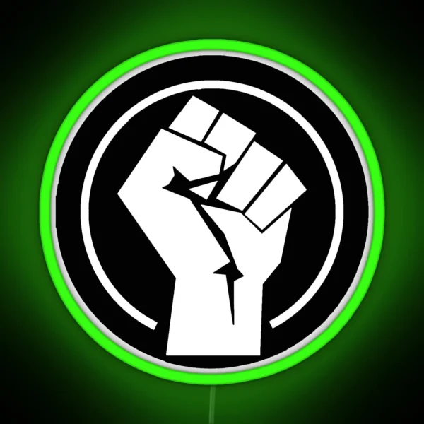 Black Socialist Fist RGB Neon Sign