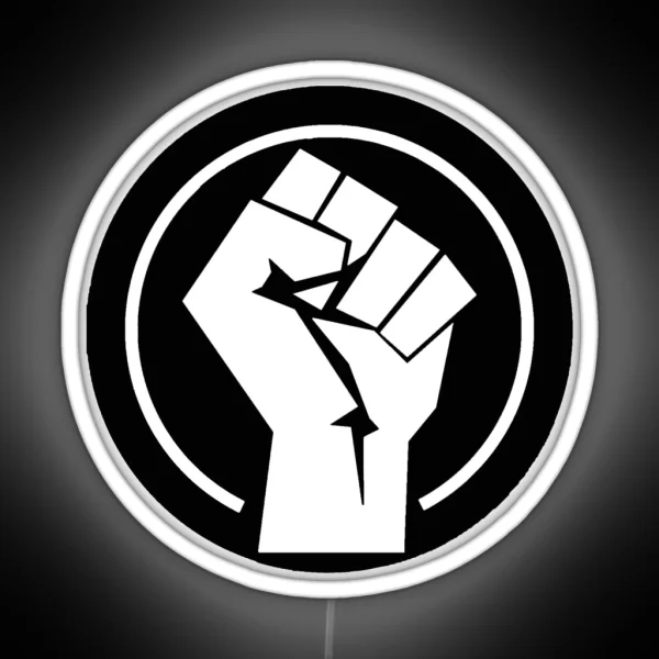 Black Socialist Fist RGB Neon Sign