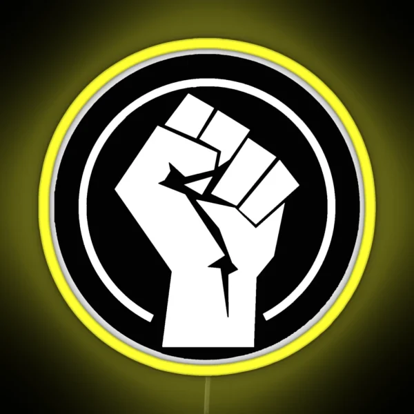 Black Socialist Fist RGB Neon Sign