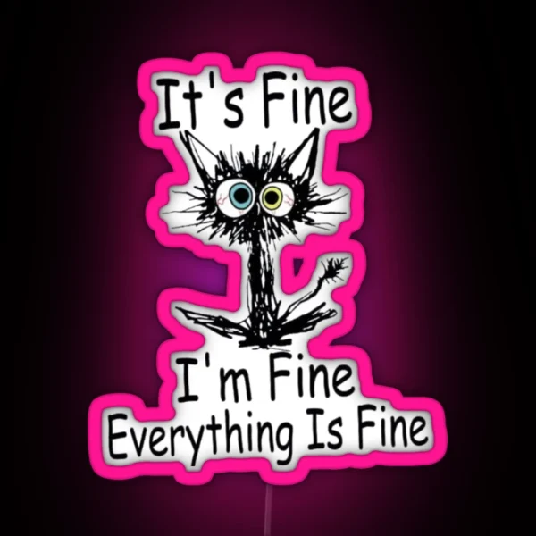 Black Unkempt Kitten Gabigabi RGB Neon Sign