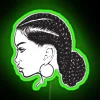 Black Woman Braids Hairstyle African American Beauty Salon RGB Neon Sign - Image 3